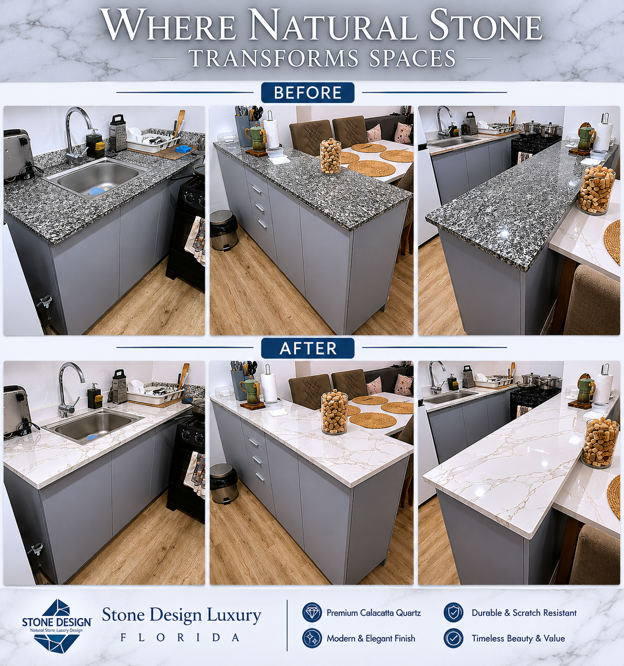 Before and after dream kitchen preview comparison two